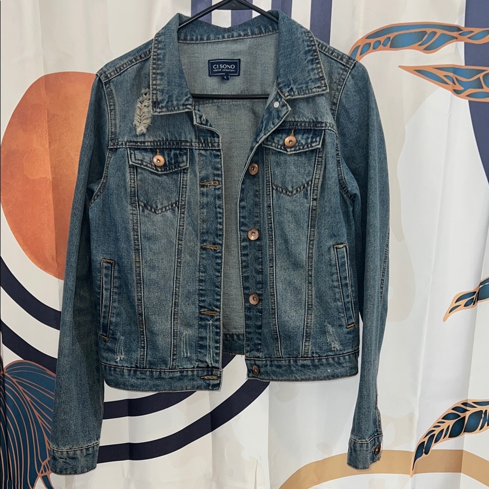 Ciso Blue Distressed Denim Jacket